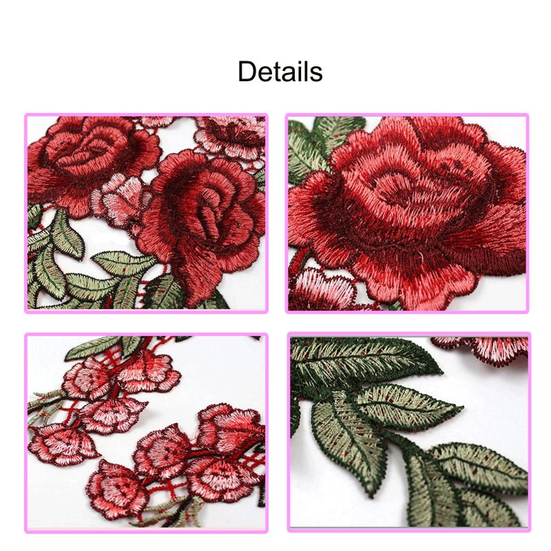 Banfeng 12pcs Rose Embroidered Lace Flower Applique Patches for Arts Crafts DIY Decor, Jeans, Jackets, Clothing, Bags - Image 3